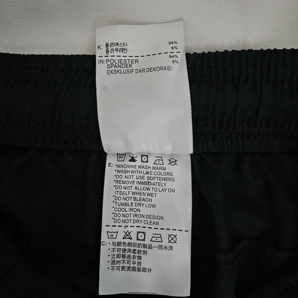 Men's Black Quick Dry Zippered Pockets Cropped Running Jogging Pants Size Small - Picture 11 of 12